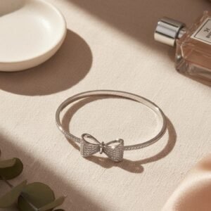 Silver Bow Cuff Bracelet