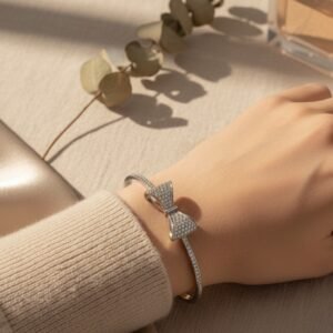 Silver Bow Cuff Bracelet