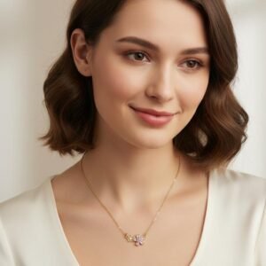 Pink Flower Pendant Necklace