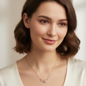 Pink Flower Pendant Necklace